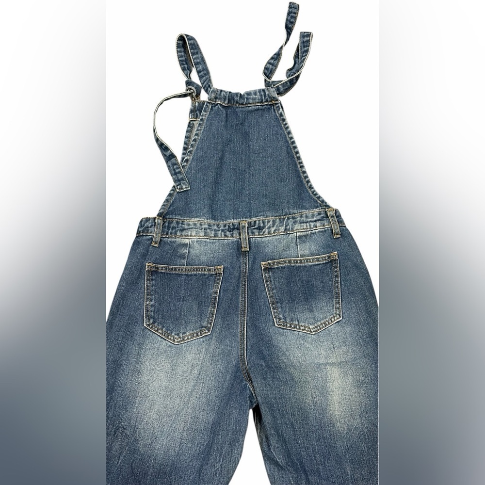 Forever 21 Vintage Blue Denim Overalls Sz small - Picture 4 of 6